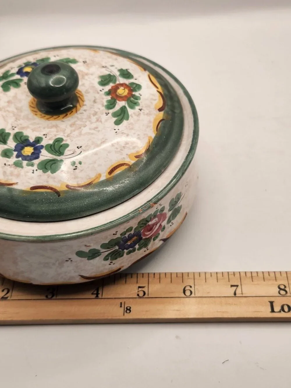 Vintage Italian Ceramic Lidded Container Decorative Pot, Colourful Tea / Sugar